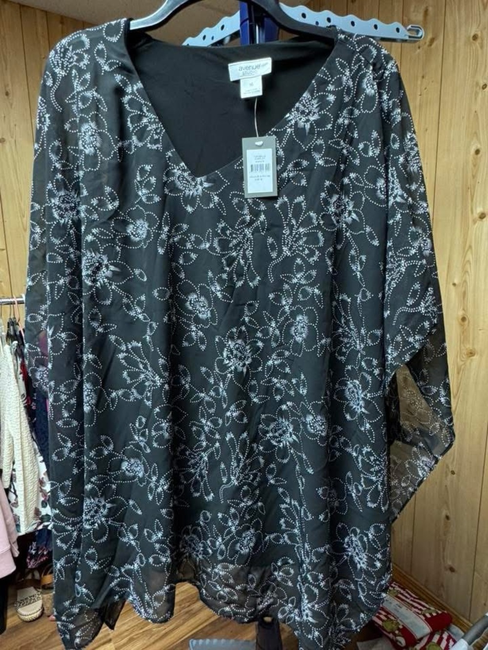 Avenue Black Floral Beaded Tunic